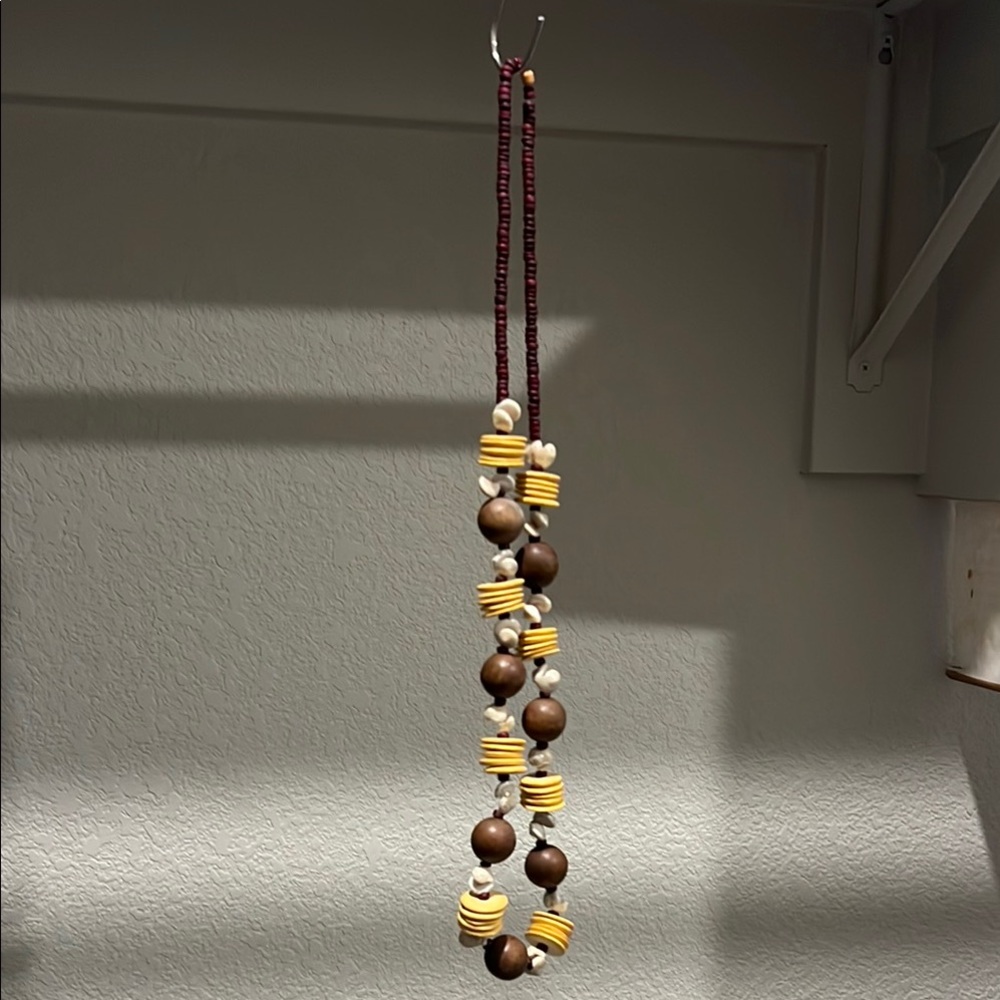 Brown and Yellow Beaded Necklace